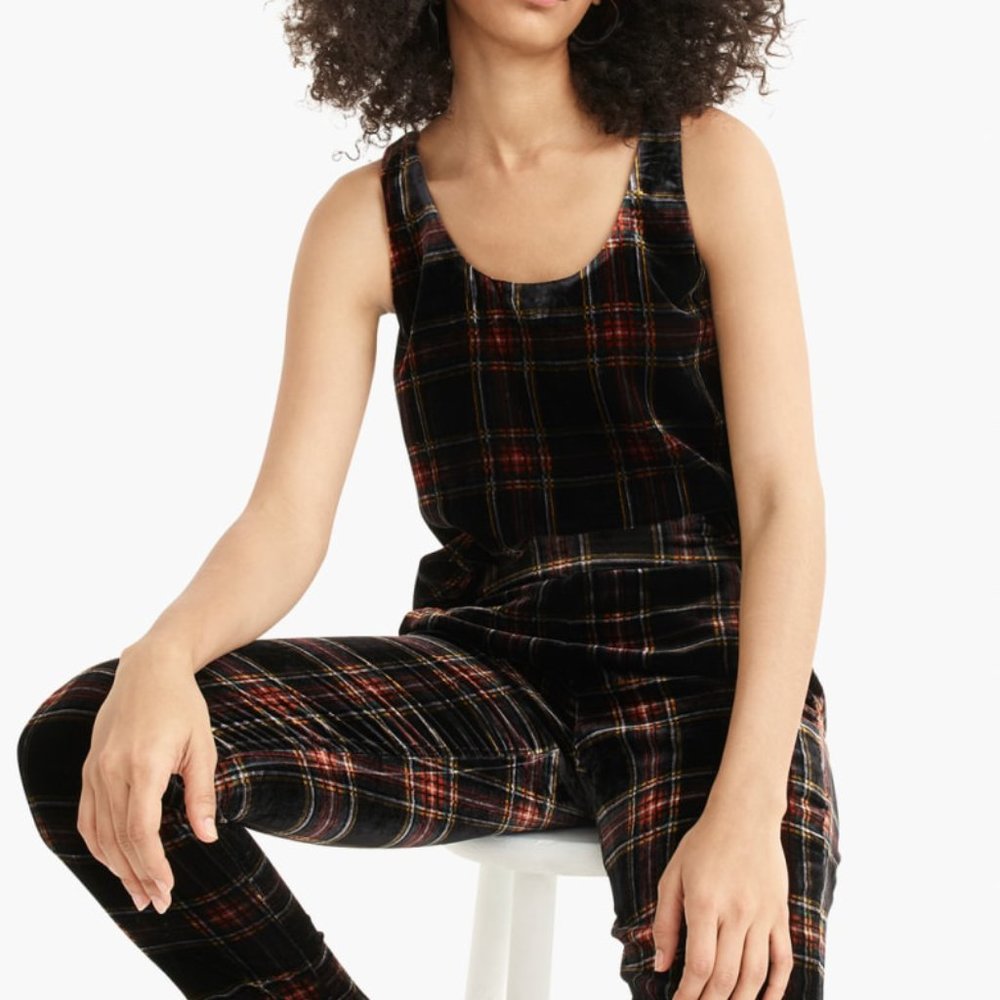 NWT J. Crew Velvet Stewart Plaid Tank - Picture 2 of 7